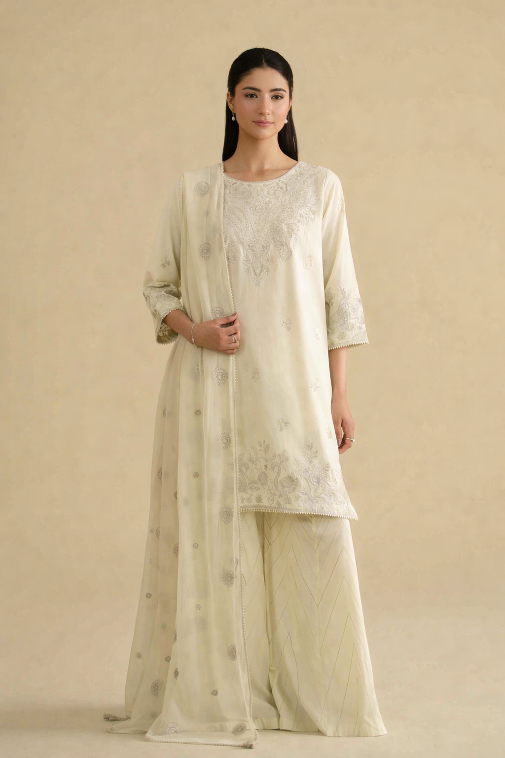 3 Piece - Embroidered Suit