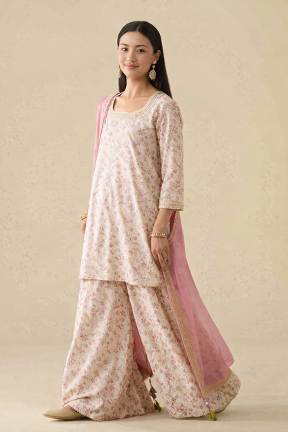 3 Piece - Printed Embroidered Suit