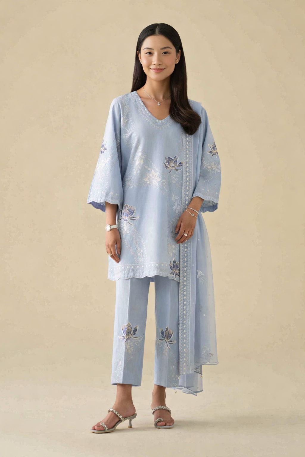 3 Piece - Embroidered Suit
