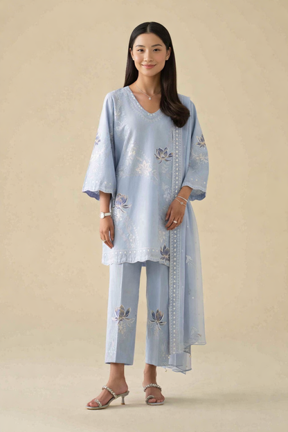 3 Piece - Embroidered Suit