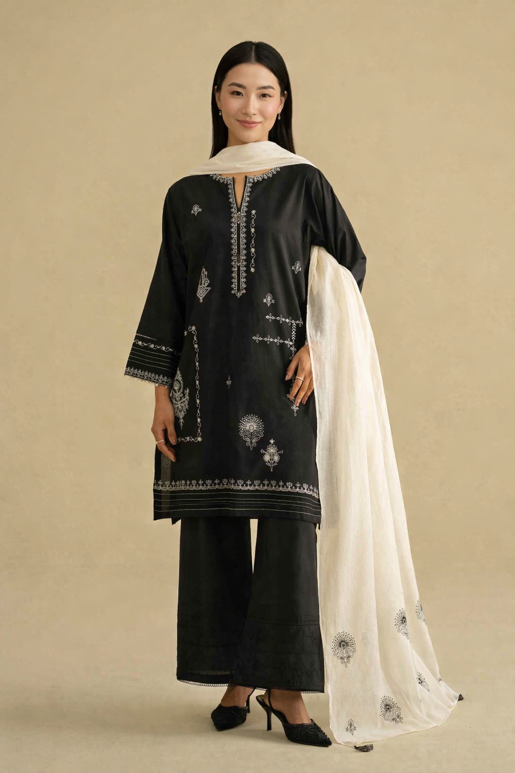3 Piece - Embroidered Suit - KFE26-84