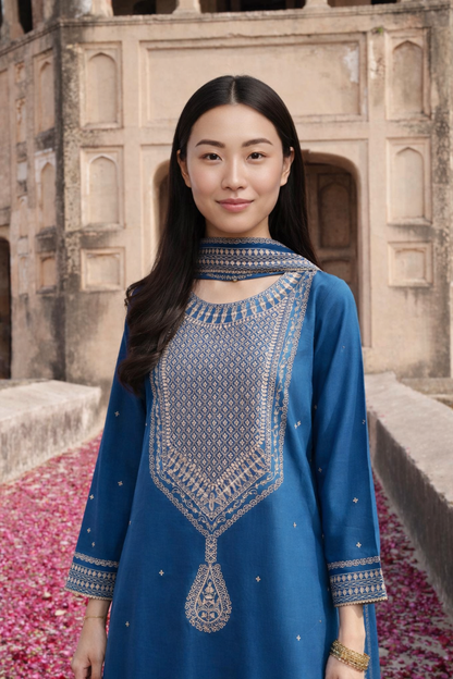 3 Piece - Embroidered Suit - KFE26-133