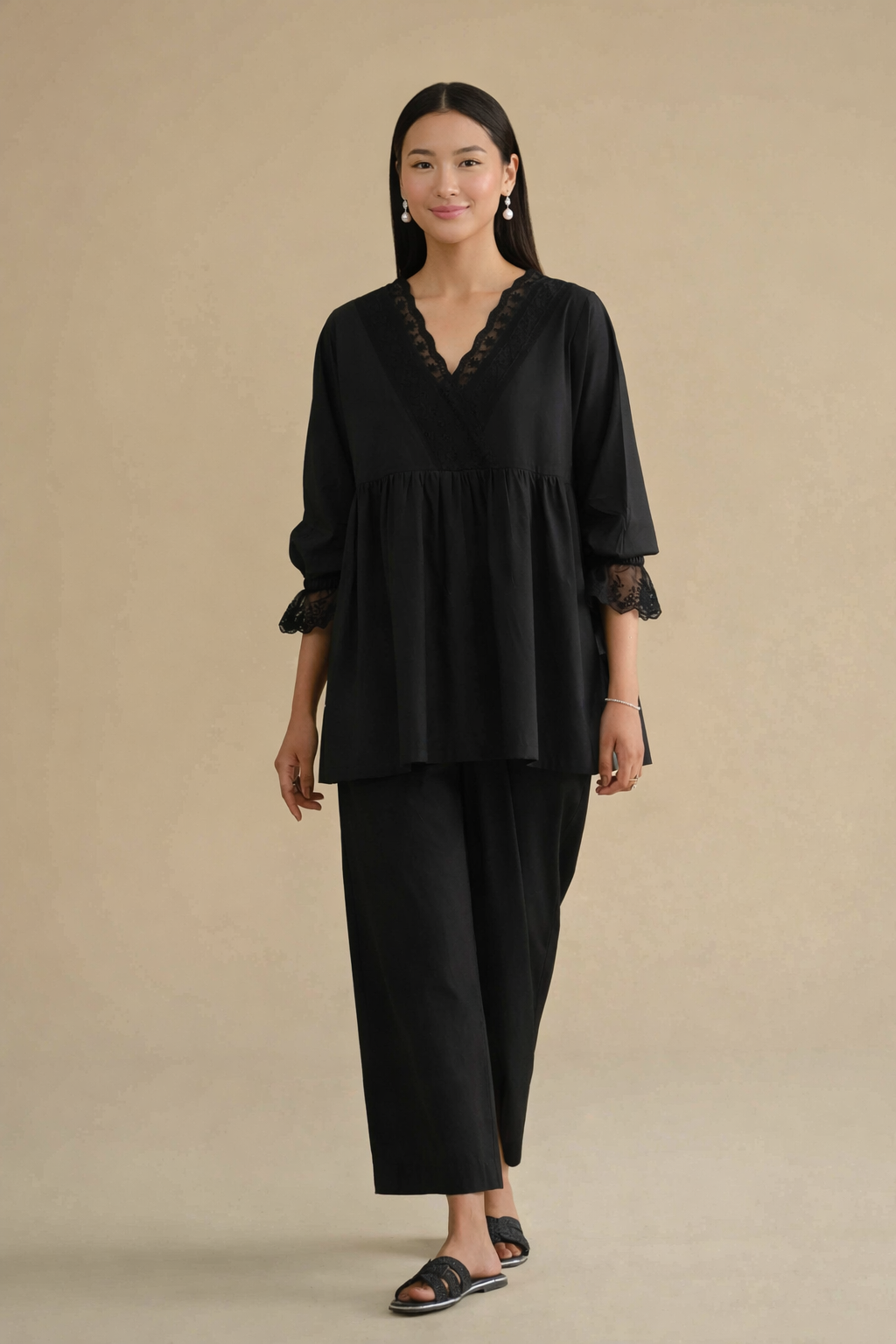 2 Piece - Embroidered Loungewear - KLS26-05