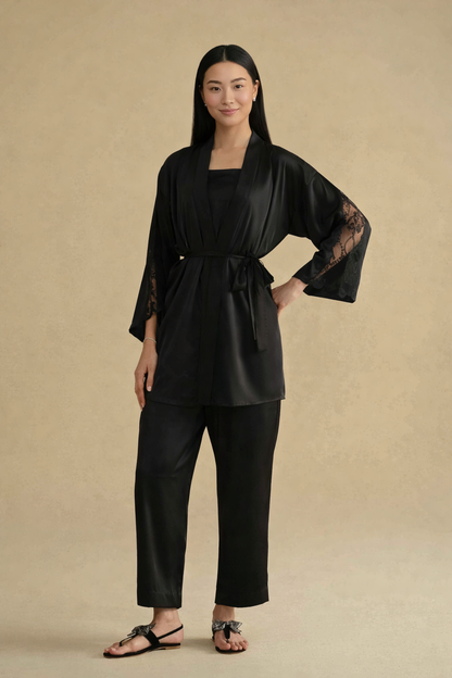 3 Piece - Embroidered Loungewear - KLS26-10