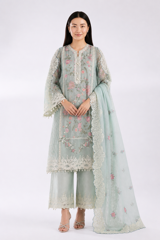 Stitched Embroidered Slub Suit