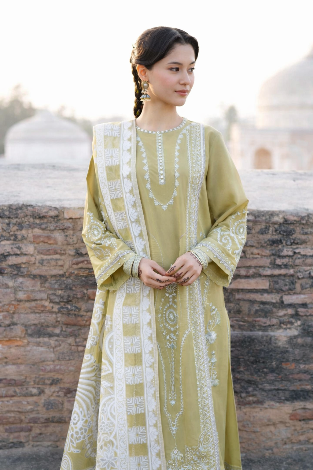 3 Piece - Embroidered Suit - PE26-314