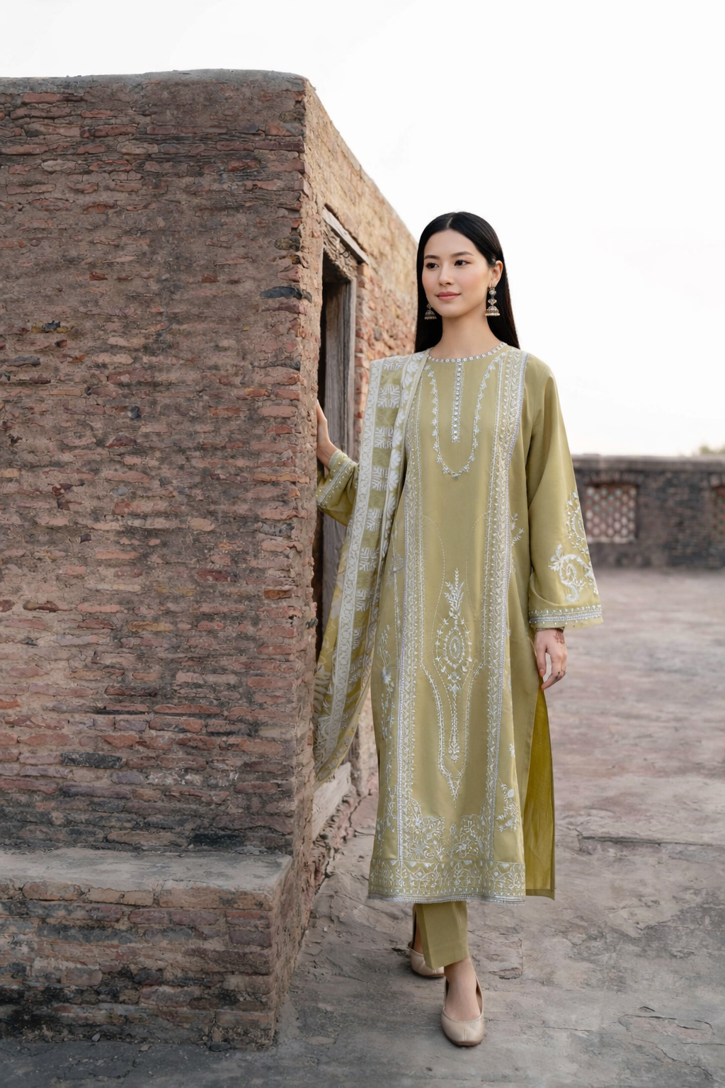 3 Piece - Embroidered Suit - PE26-314