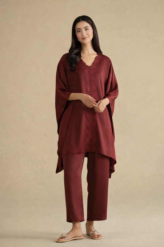 2 Piece - Embroidered Loungewear - KLS26-09