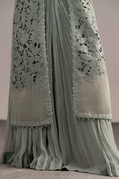 3 Piece Embroidered Zari Organza Suit