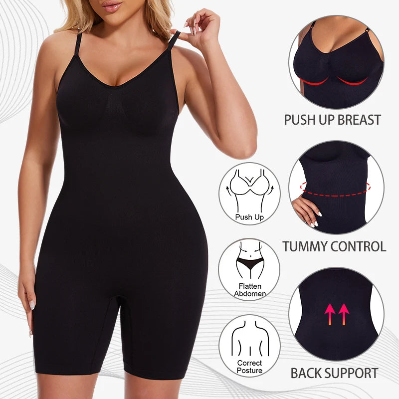 Women Full Body Shaper Bodysuit Tummy Control Waist Trainer Butt Lifter Shapewear Tank Top