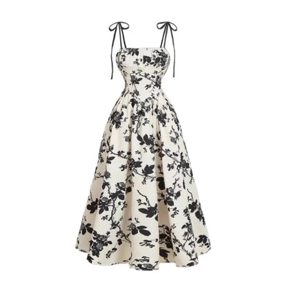 Women Floral Bandeau Maxi Dress Sleeveless A-Line Elegant Summer Party Dress