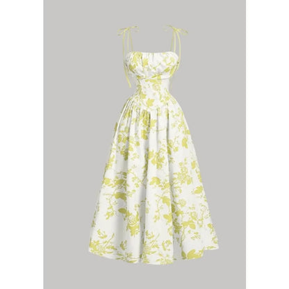 Women Floral Bandeau Maxi Dress Sleeveless A-Line Elegant Summer Party Dress