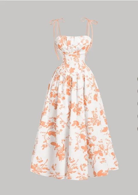 Women Floral Bandeau Maxi Dress Sleeveless A-Line Elegant Summer Party Dress