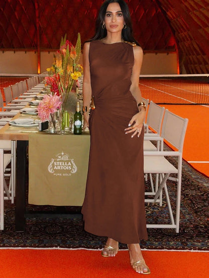 Women Slim Fit Bodycon Maxi Dress Sleeveless High Street Party Dress
