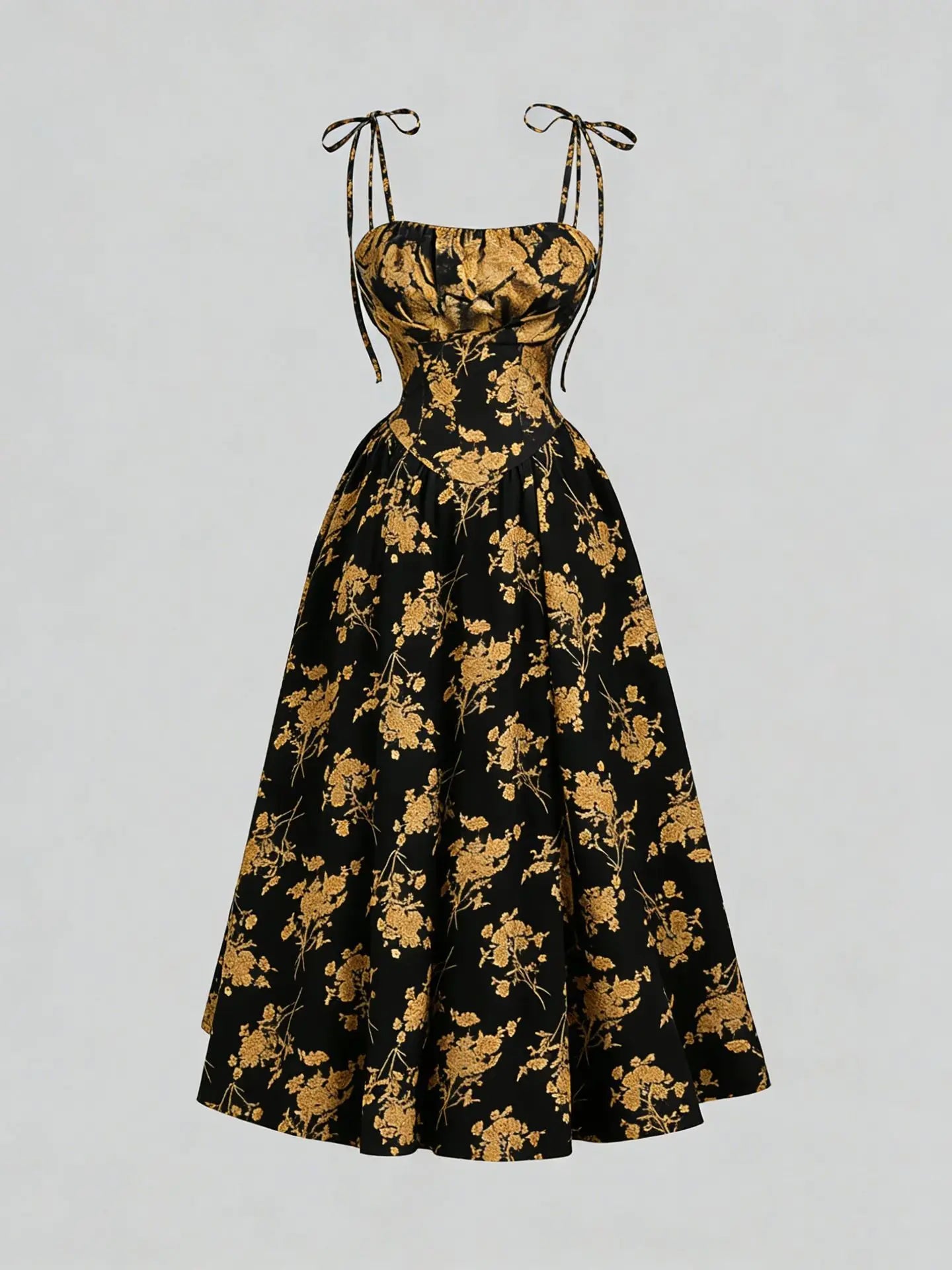 Women Floral Bandeau Maxi Dress Sleeveless A-Line Elegant Summer Party Dress