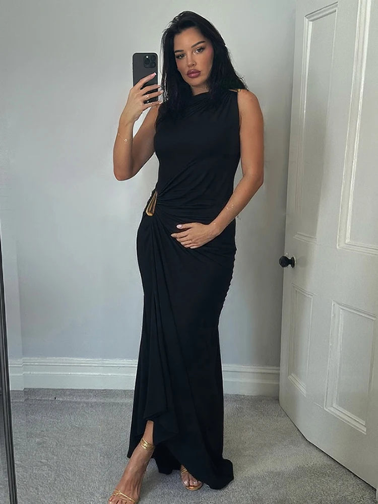 Women Slim Fit Bodycon Maxi Dress Sleeveless High Street Party Dress