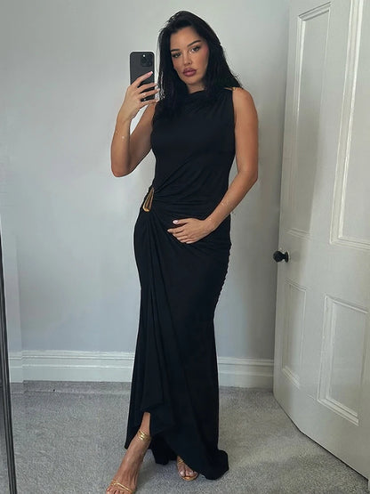 Women Slim Fit Bodycon Maxi Dress Sleeveless High Street Party Dress