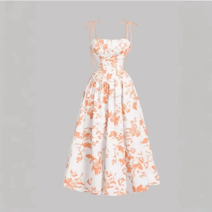 Women Floral Bandeau Maxi Dress Sleeveless A-Line Elegant Summer Party Dress
