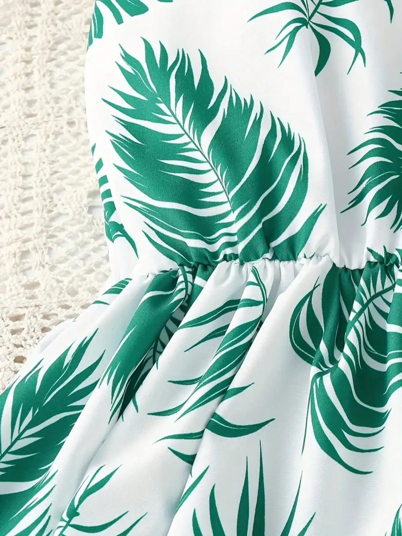 Girls Leaf Print Sleeveless Jumpsuit Casual Summer Beach Outfit